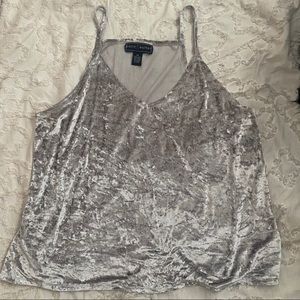 Grey Velvet Top